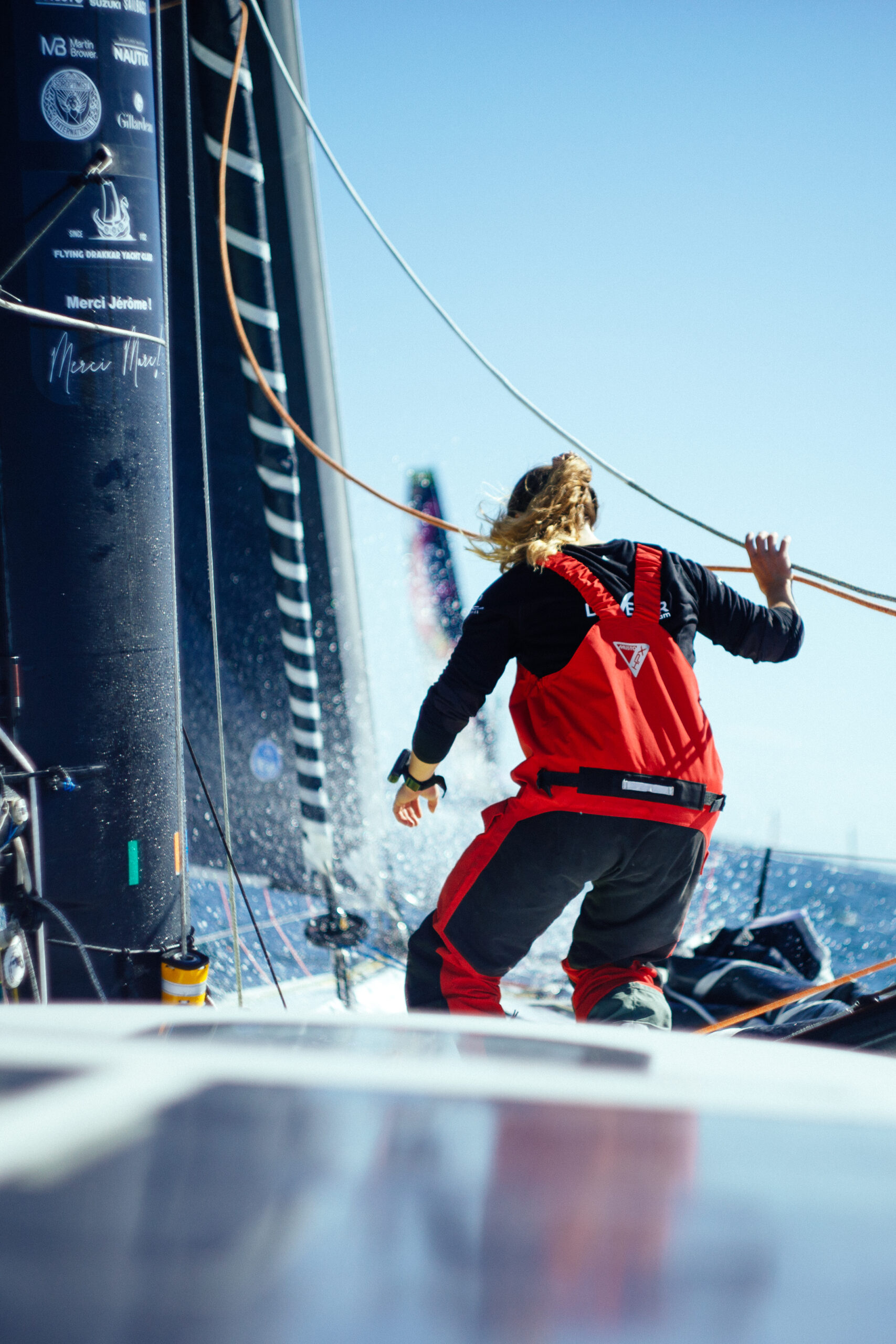 Violette Dorange à bord de son Imoca DeVenir